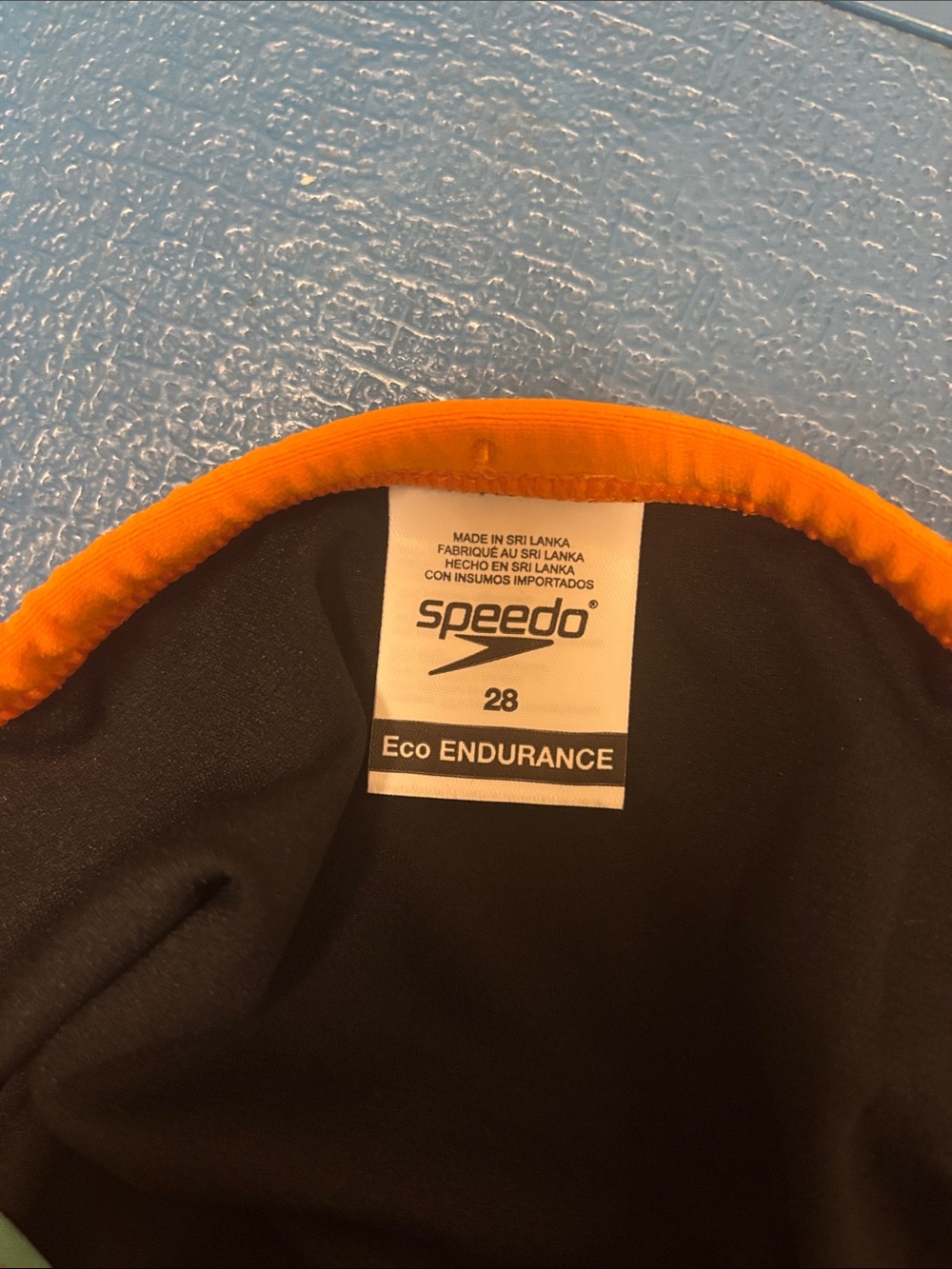 Speedo eco endurance Orange, Teal & Blue Swim Briefs. - Picture 3 of 4